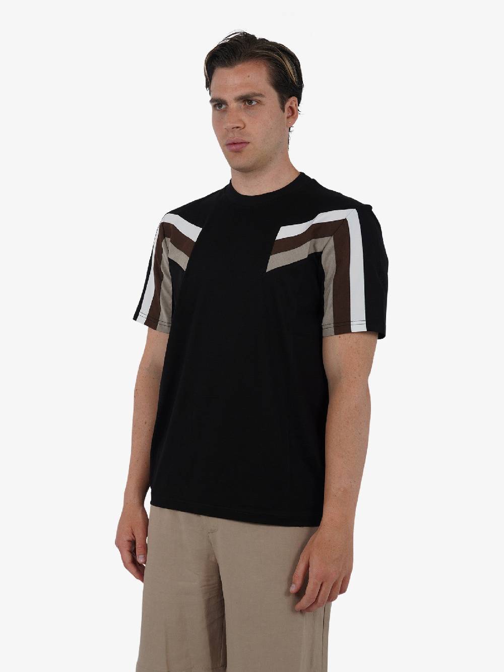 PRET A PORTER T-shirt Girocollo Con Stampa M9M2752 Uomo Cotone Nero