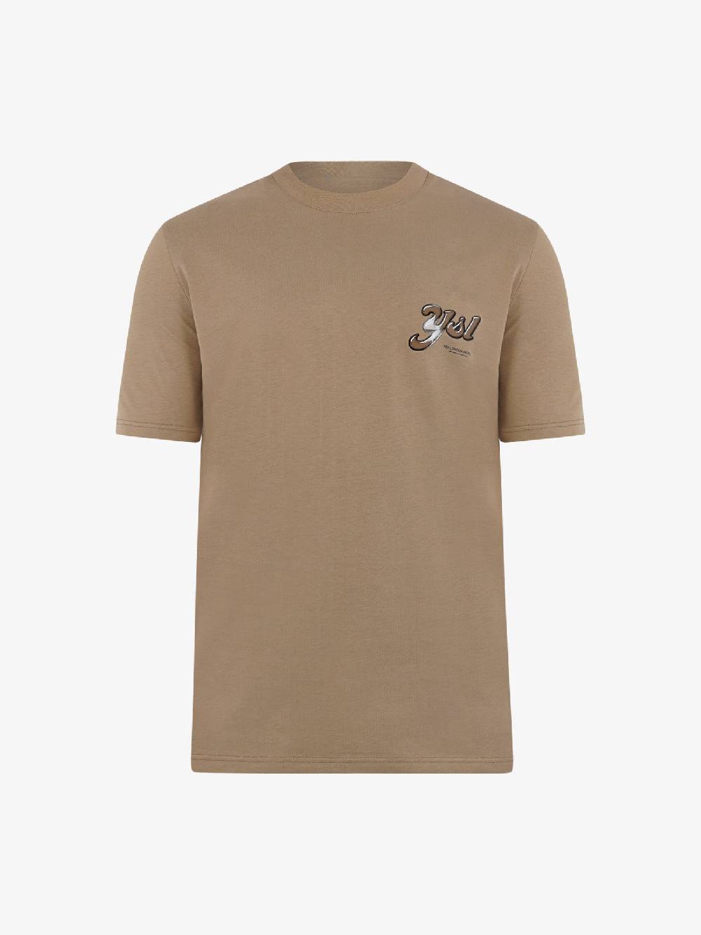 YES LONDON T-shirt Girocollo Con Stampa XM4102 Uomo Cotone Beige