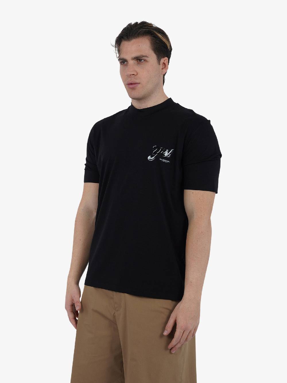 YES LONDON T-shirt Girocollo Con Stampa XM4102 Uomo Cotone Nero