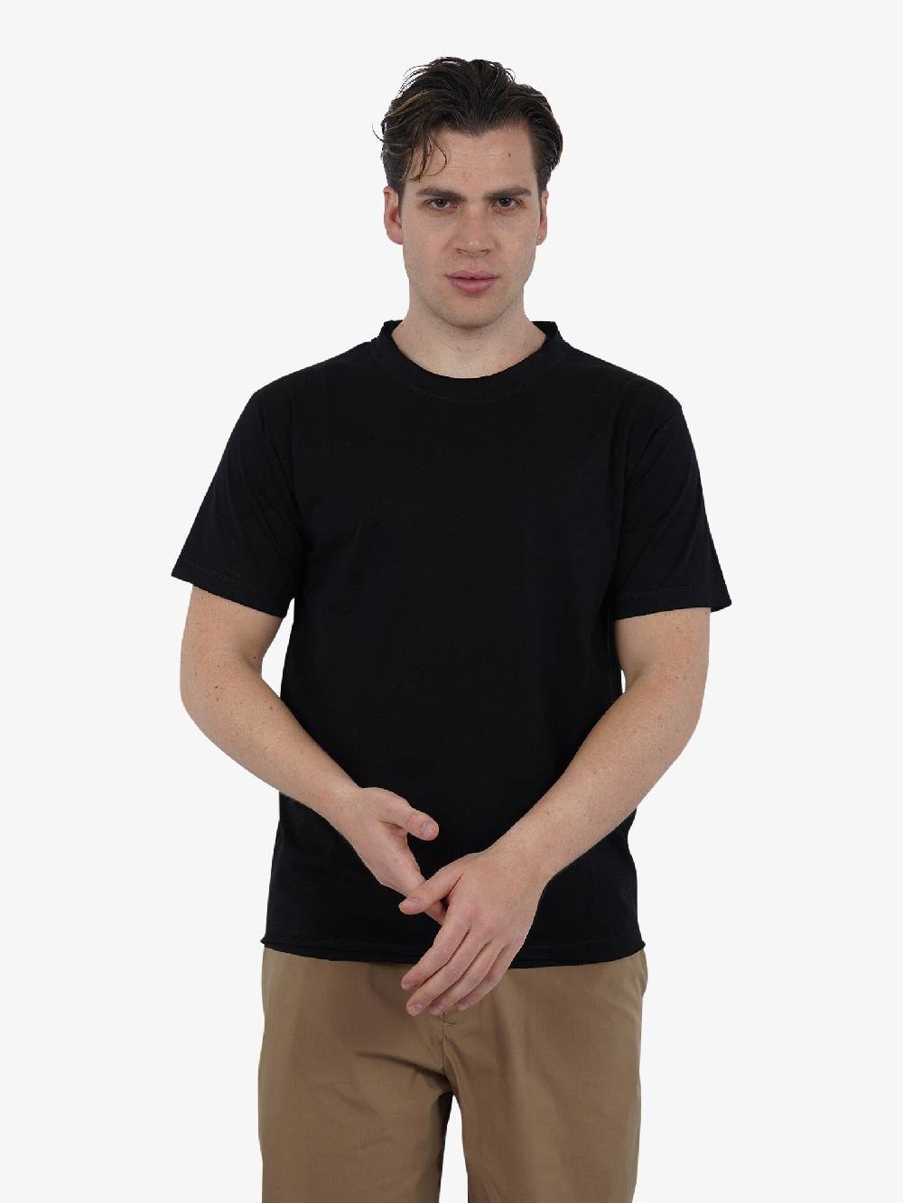 MARSEM T-shirt girocollo EMA-COT15 uomo cotone nero