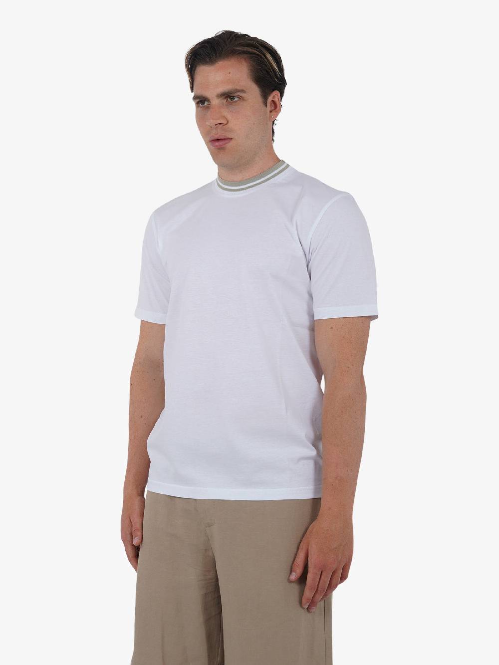 PRET A PORTER T-shirt Girocollo M9M2722 Uomo Cotone Bianco
