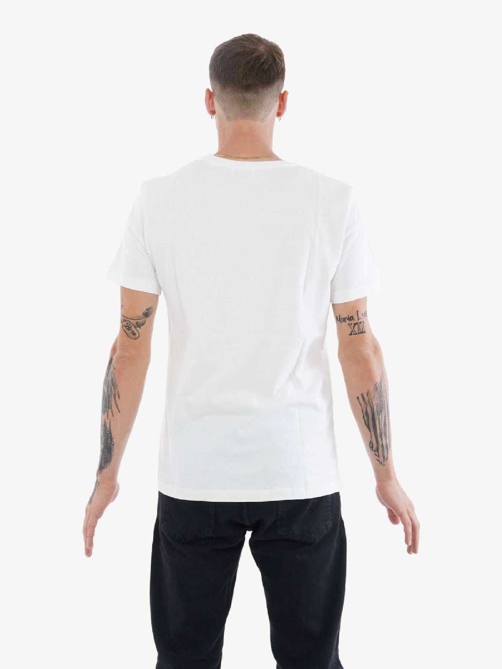 DONDUP T-Shirt Girocollo Regular Uomo In Cotone Bianco Con Scritta Logo 3D