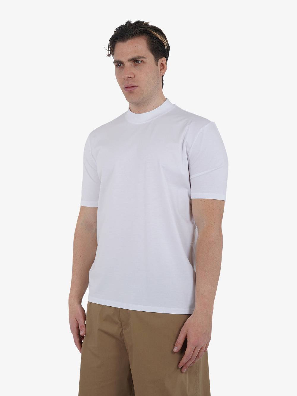 YES LONDON T-shirt Girocollo XM4090 Uomo Cotone Bianco