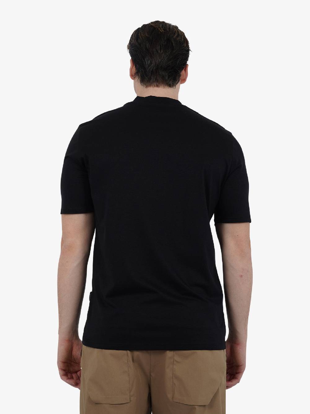 YES LONDON T-shirt Girocollo XM4090 Uomo Cotone Nero