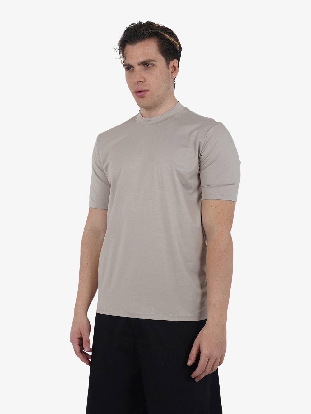 YES LONDON T-shirt Girocollo XM4118 Uomo Cotone Beige