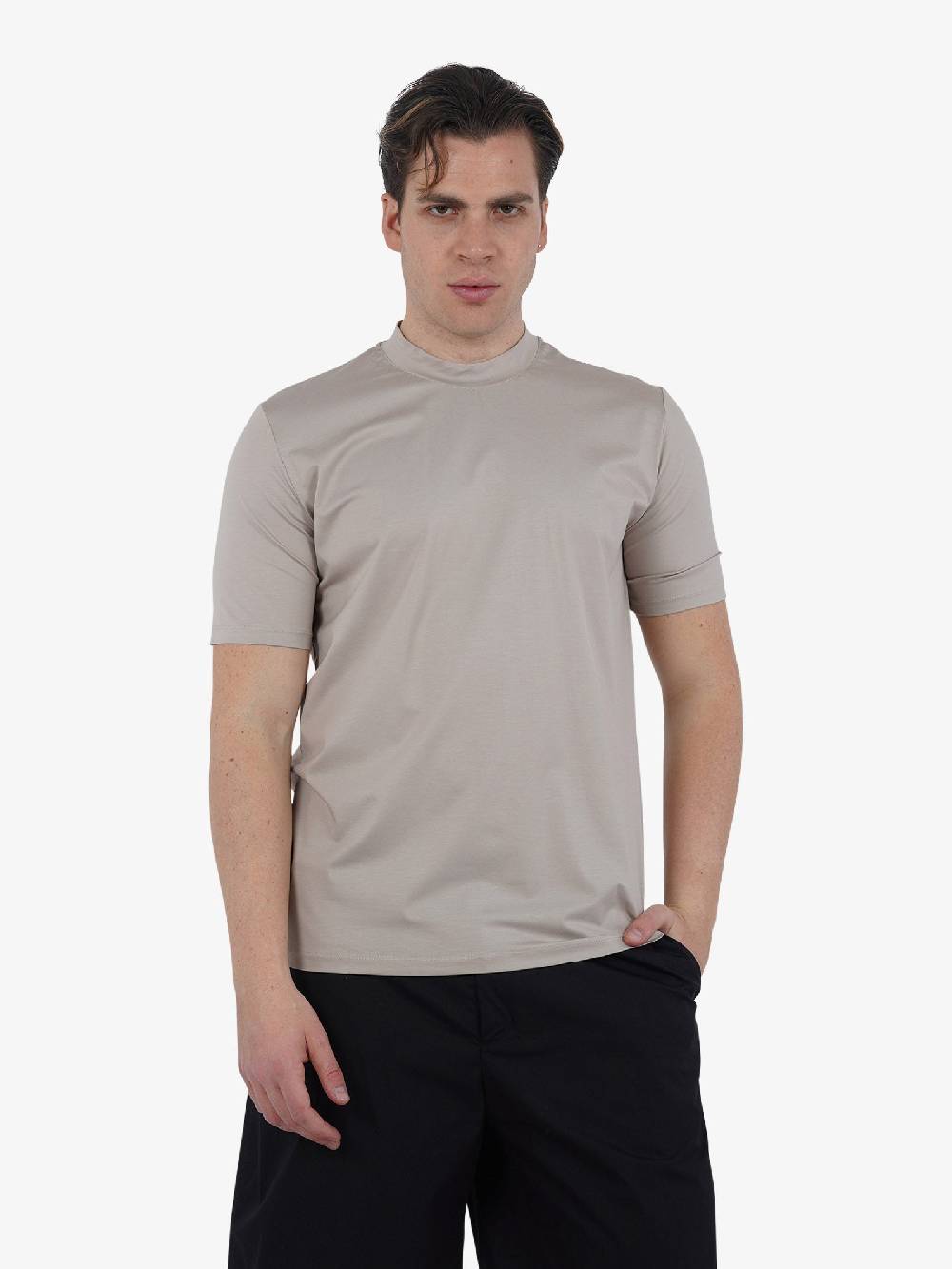YES LONDON T-shirt girocollo XM4118 uomo cotone beige