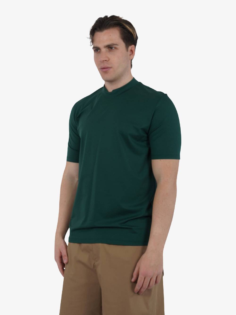 YES LONDON T-shirt Girocollo XM4118 Uomo Cotone Verde