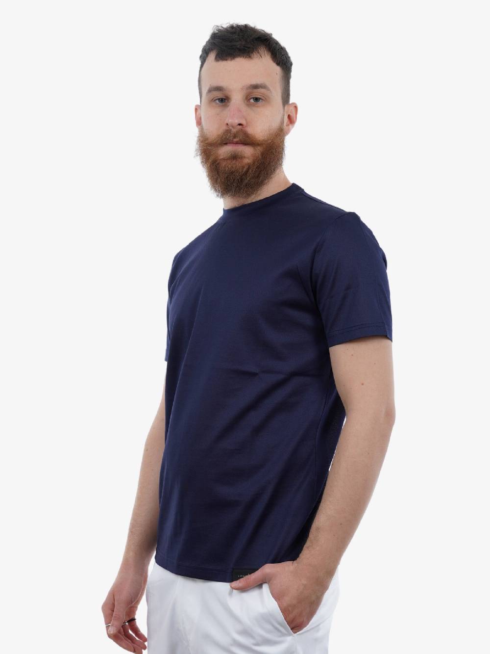 LOW BRAND T-shirt In Cotone Blu: B134 Basic Jersey Mercer