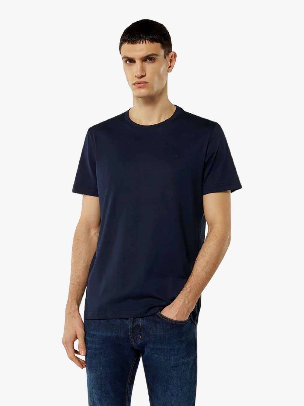 DONDUP T-shirt In Jersey US198 JF0271U ZL4 DU Uomo Cotone Blu