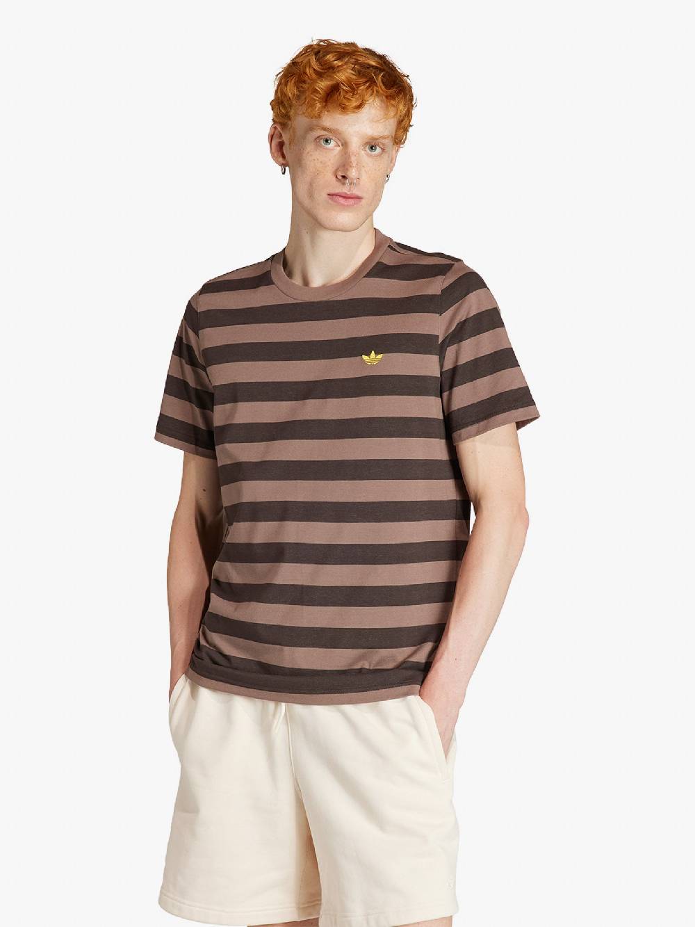 ADIDAS T-shirt Nice Striped IR7586 Uomo Cotone Marrone