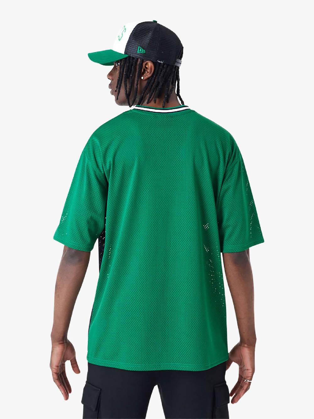 NEW ERA T-shirt Oversize Boston Celtics NBA Arch Graphic Mesh 60435445 Uomo Verde