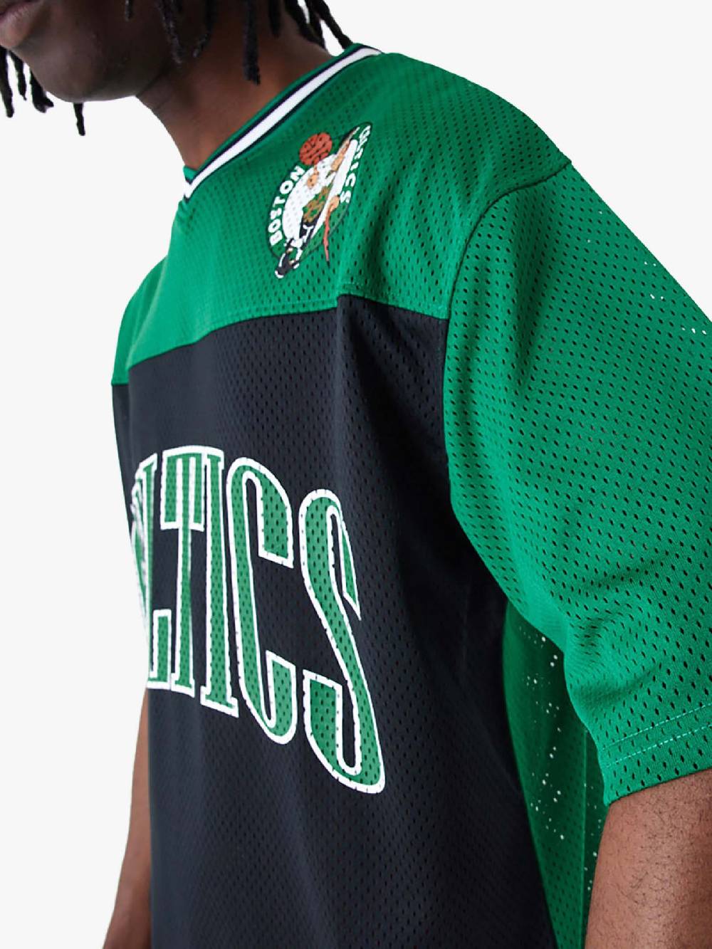 NEW ERA T-shirt Oversize Boston Celtics NBA Arch Graphic Mesh 60435445 Uomo Verde
