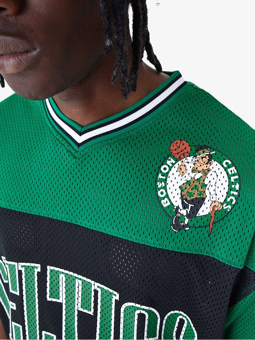 NEW ERA T-shirt Oversize Boston Celtics NBA Arch Graphic Mesh 60435445 Uomo Verde