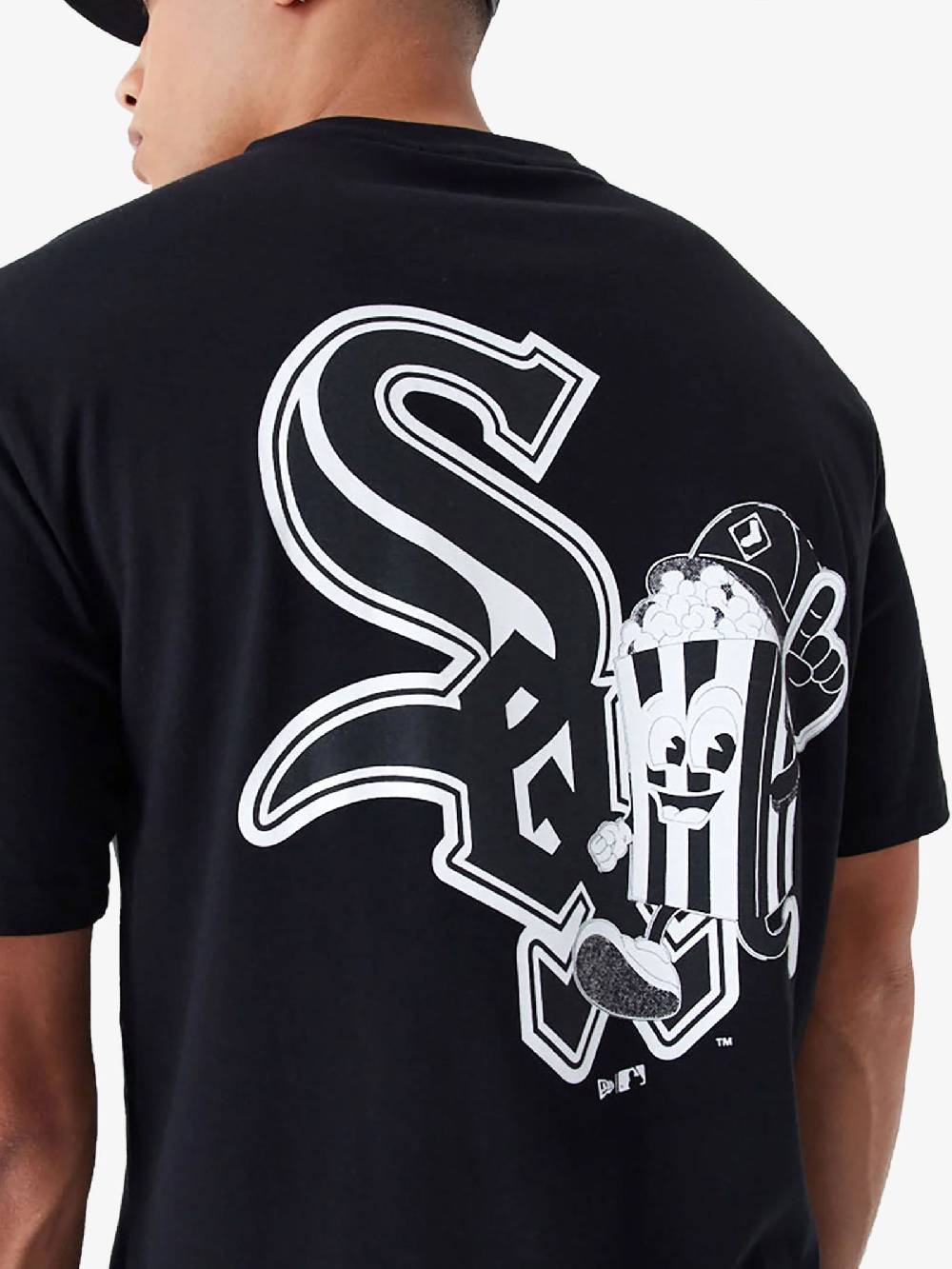 NEW ERA T-shirt Oversize Chicago White Sox MLB Food Graphic 60435535 Uomo Cotone Nero