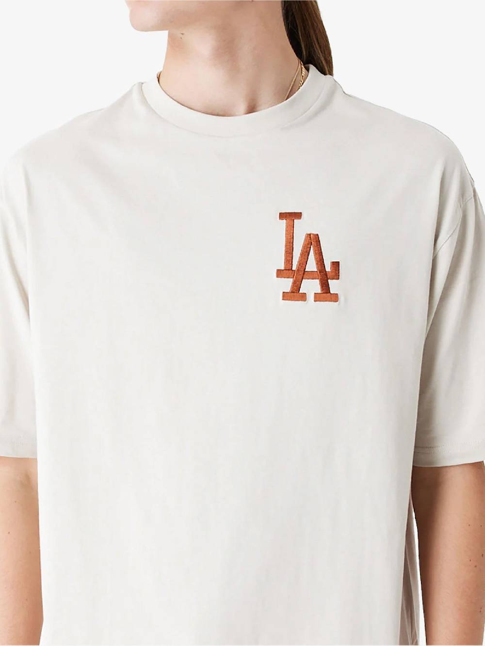 NEW ERA T-shirt Oversize LA Dodgers League Essential 60435554 Uomo Cotone Beige
