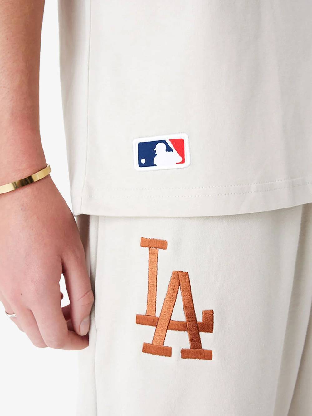 NEW ERA T-shirt Oversize LA Dodgers League Essential 60435554 Uomo Cotone Beige