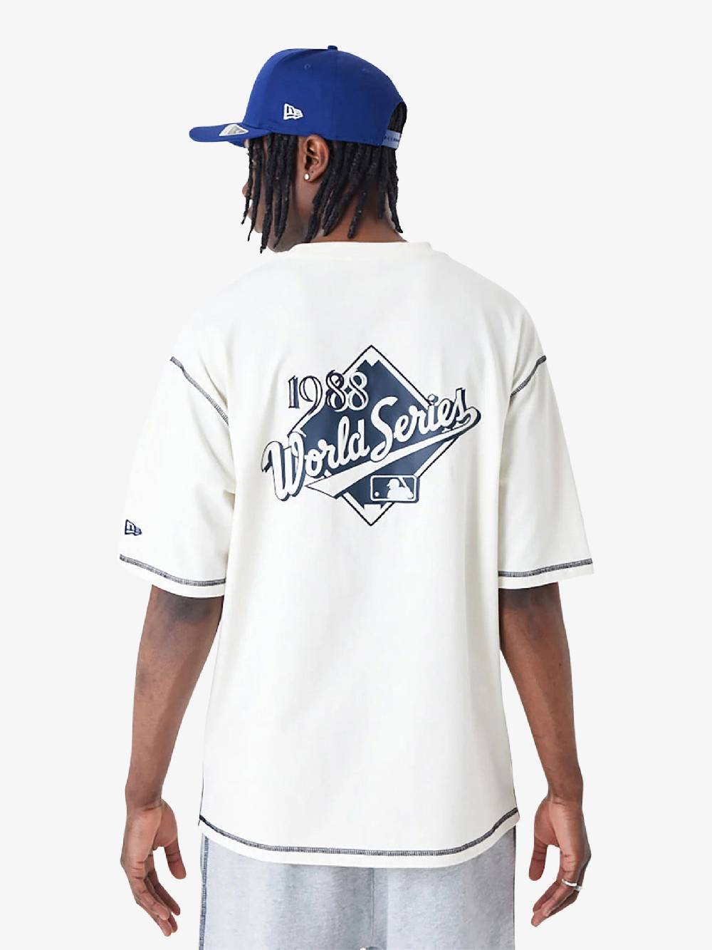 NEW ERA T-shirt Oversize LA Dodgers MLB World Series 60435464 Uomo Cotone Bianco