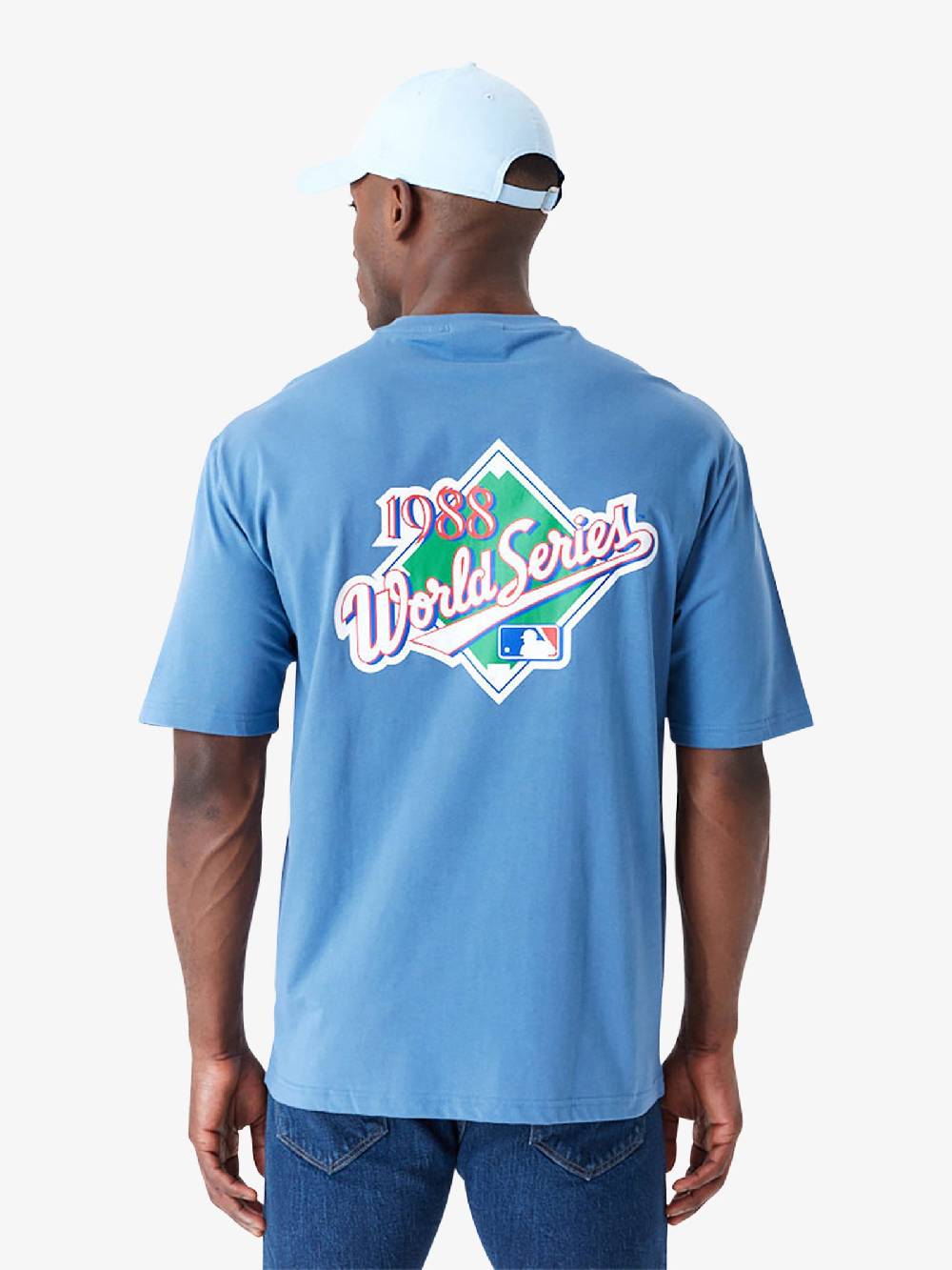 NEW ERA T-shirt Oversize LA Dodgers MLB World Series 60502659 Uomo Cotone Azzurro