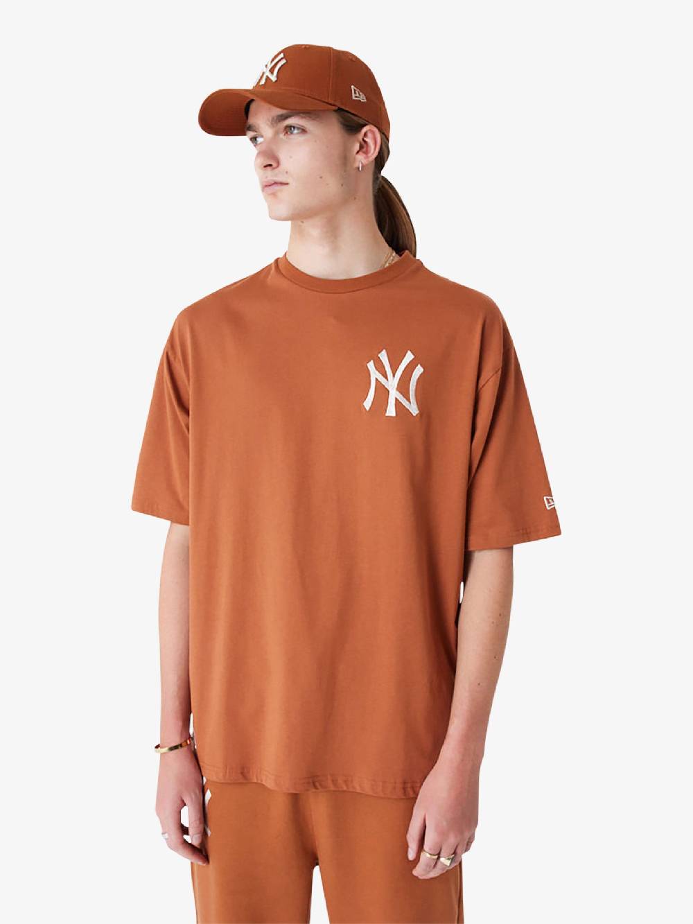 NEW ERA T-shirt Oversize New York Yankees League Essential 60435552 Uomo Cotone Marrone