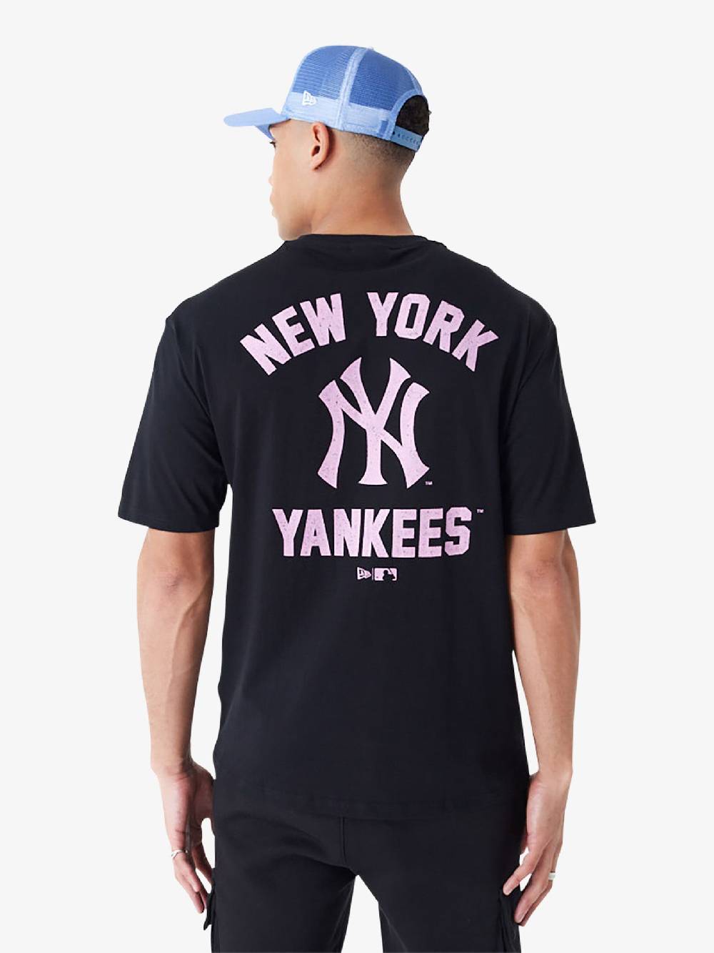 NEW ERA T-shirt Oversize New York Yankees MLB Wordmark 60435524 Uomo Cotone Nero