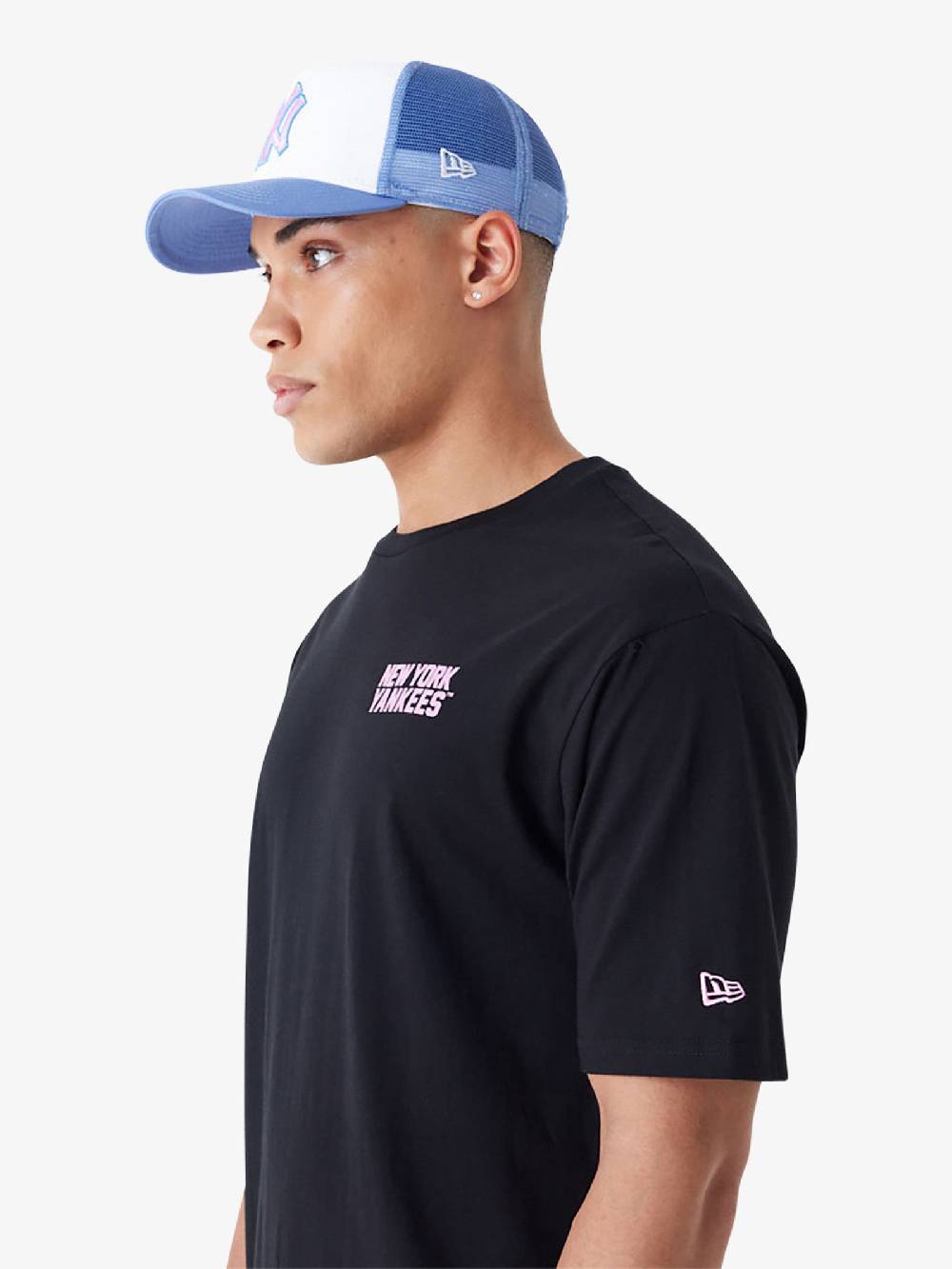 NEW ERA T-shirt Oversize New York Yankees MLB Wordmark 60435524 Uomo Cotone Nero