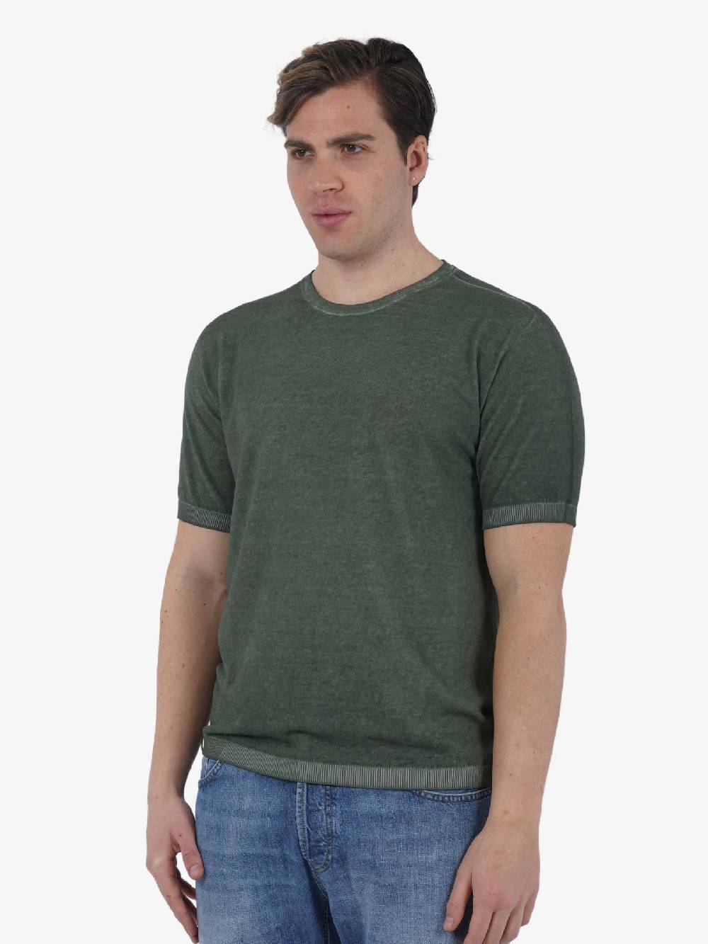 AROVESCIO T-shirt Paricollo MM F15 S24M3100/2 Uomo Cotone Militare