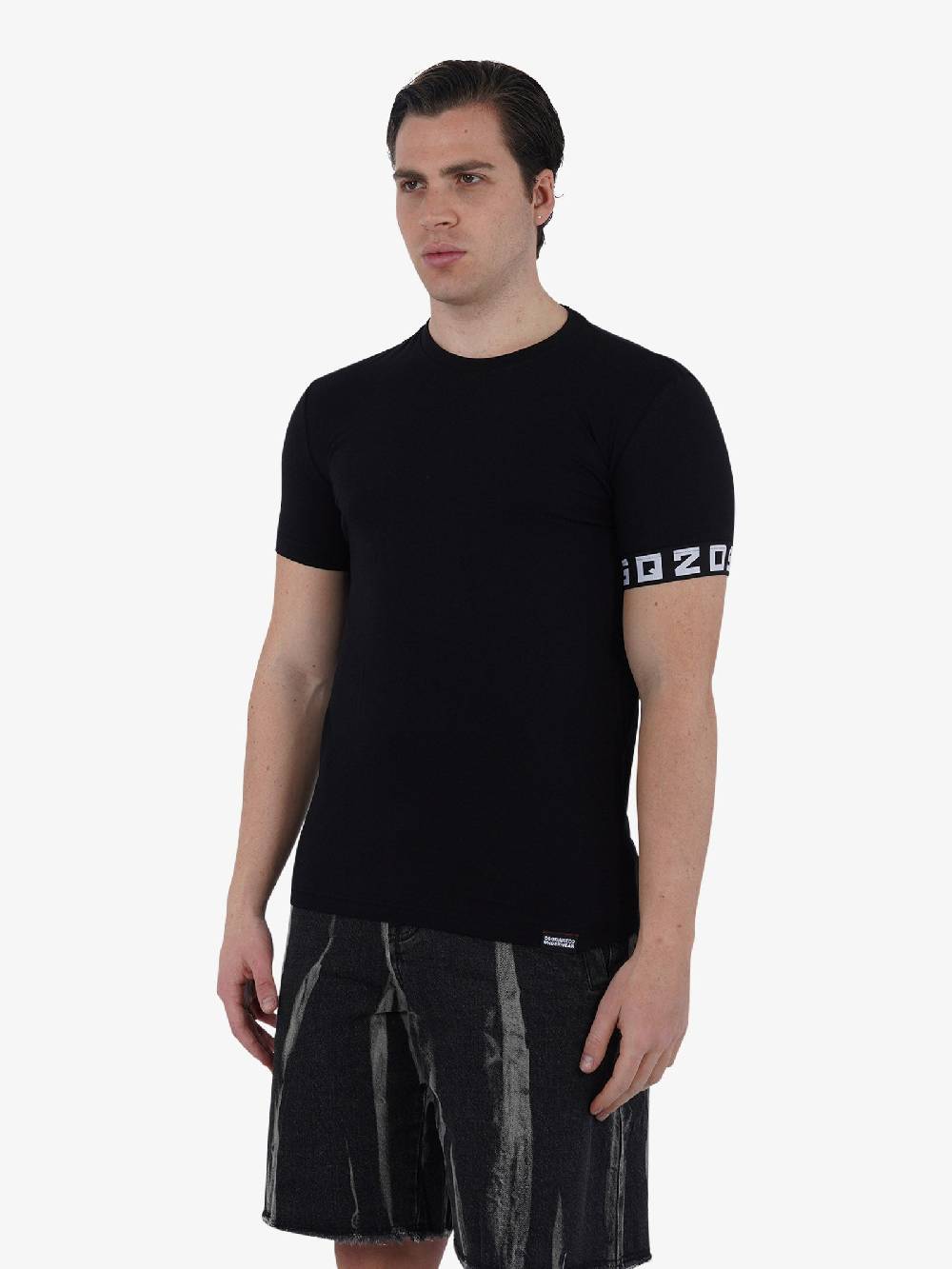 DSQUARED2 T-shirt Round Neck D9M3S5130 Uomo Cotone Nero