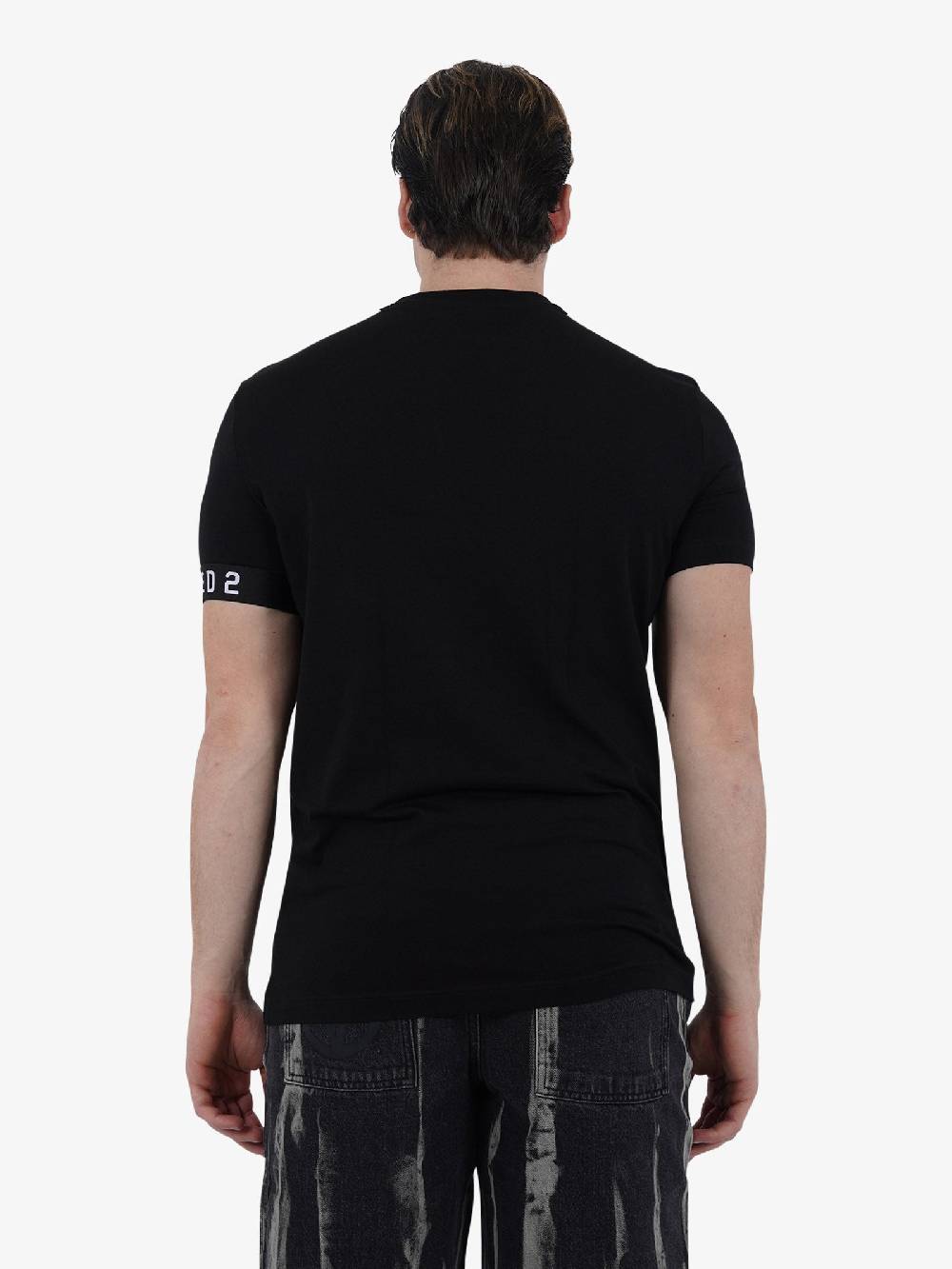 DSQUARED2 T-shirt Round Neck D9M3S5400 Uomo Cotone Nero