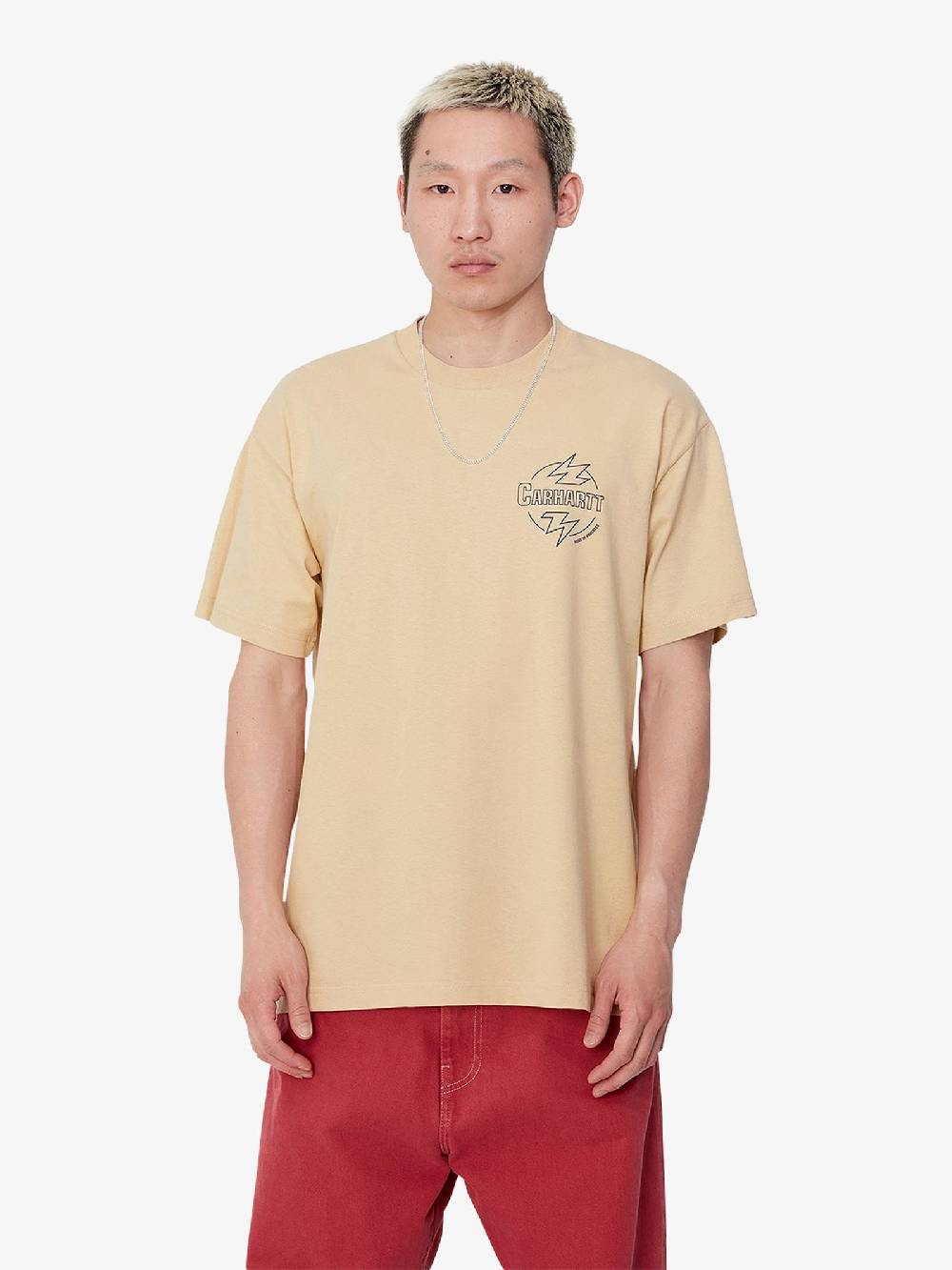 CARHARTT WIP T-shirt S/S Ablaze I033639_ Uomo Cotone Beige