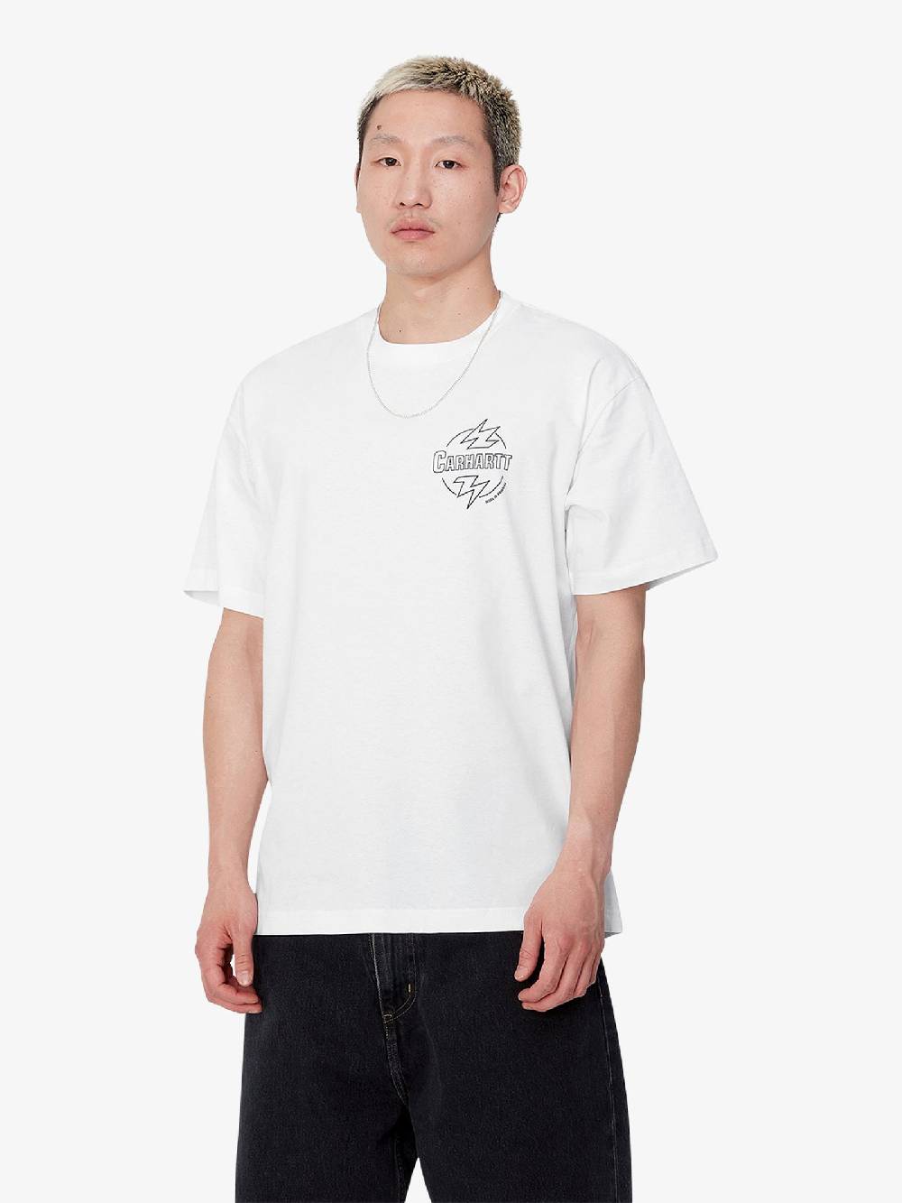 CARHARTT WIP T-shirt S/S Ablaze I033639_ Uomo Cotone Bianco