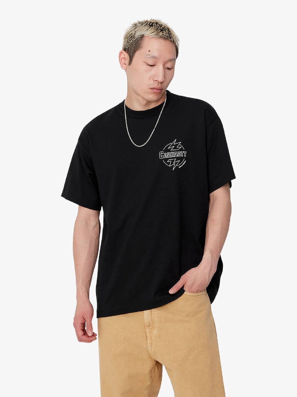 CARHARTT WIP T-shirt S/S Ablaze I033639_ Uomo Cotone Nero