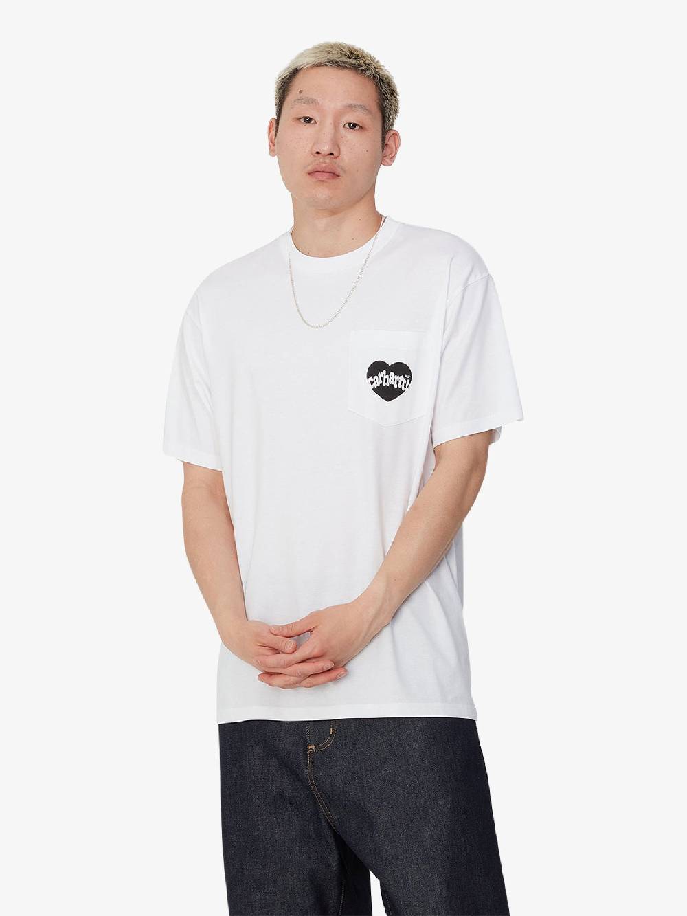 CARHARTT WIP T-shirt S/S Amour Pocket I033675_ Uomo Cotone Bianco