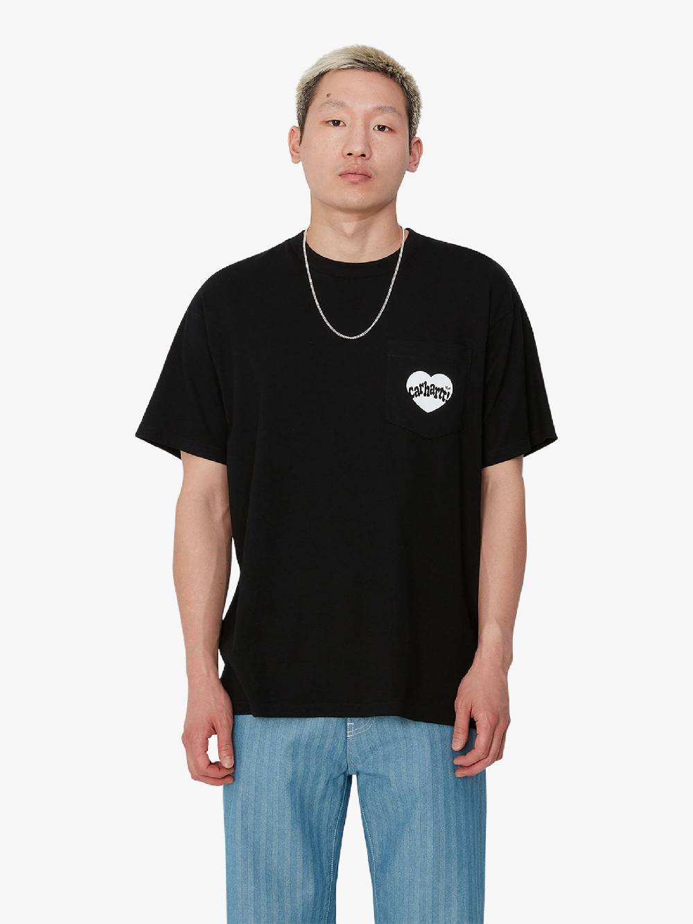 CARHARTT WIP T-shirt S/S Amour Pocket I033675_ Uomo Cotone Nero
