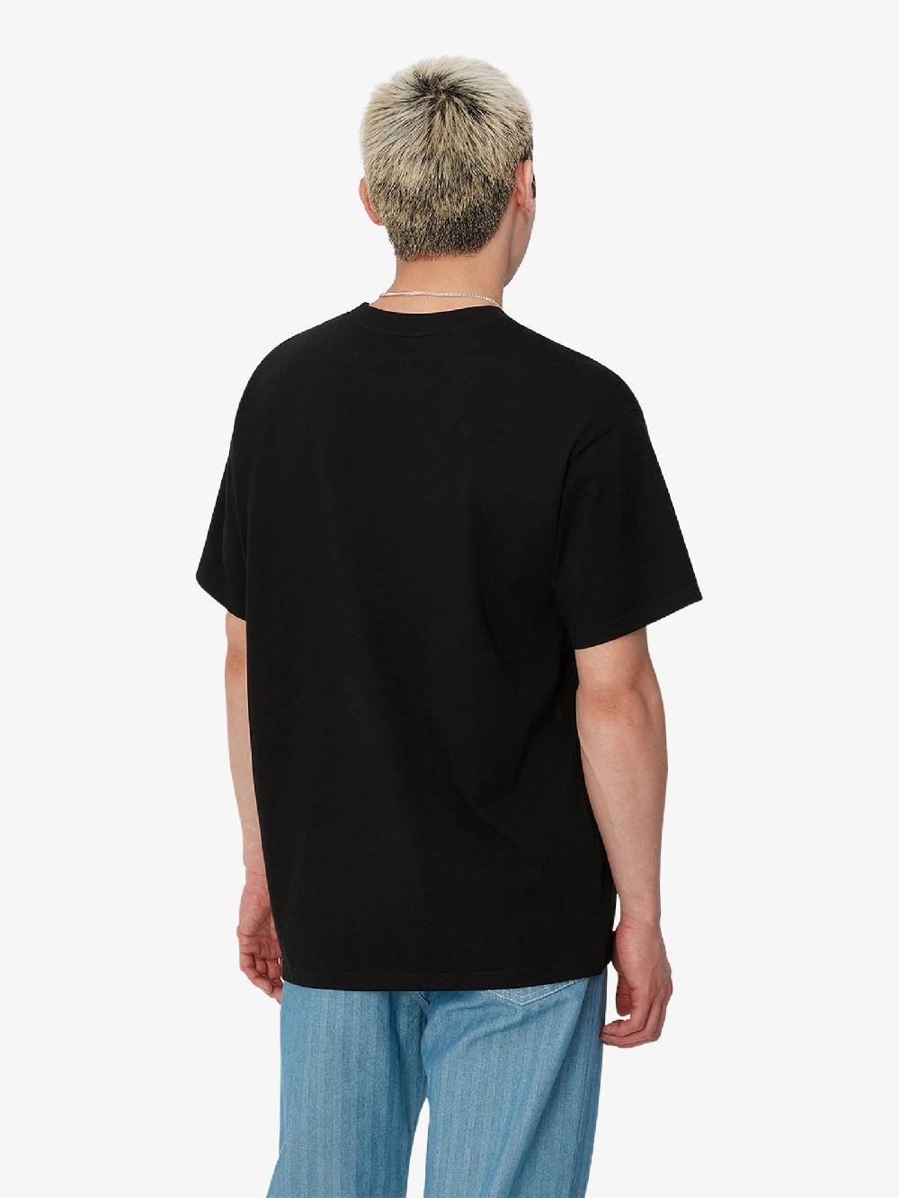 CARHARTT WIP T-shirt S/S Amour Pocket I033675_ Uomo Cotone Nero