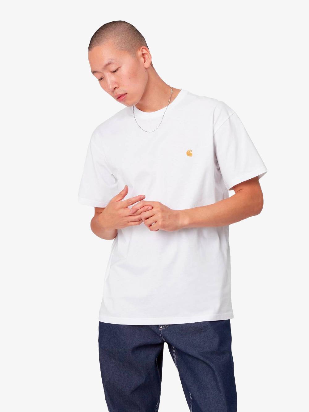 CARHARTT WIP T-Shirt S/S Chase I026391_00R_XX Uomo In Cotone Bianco