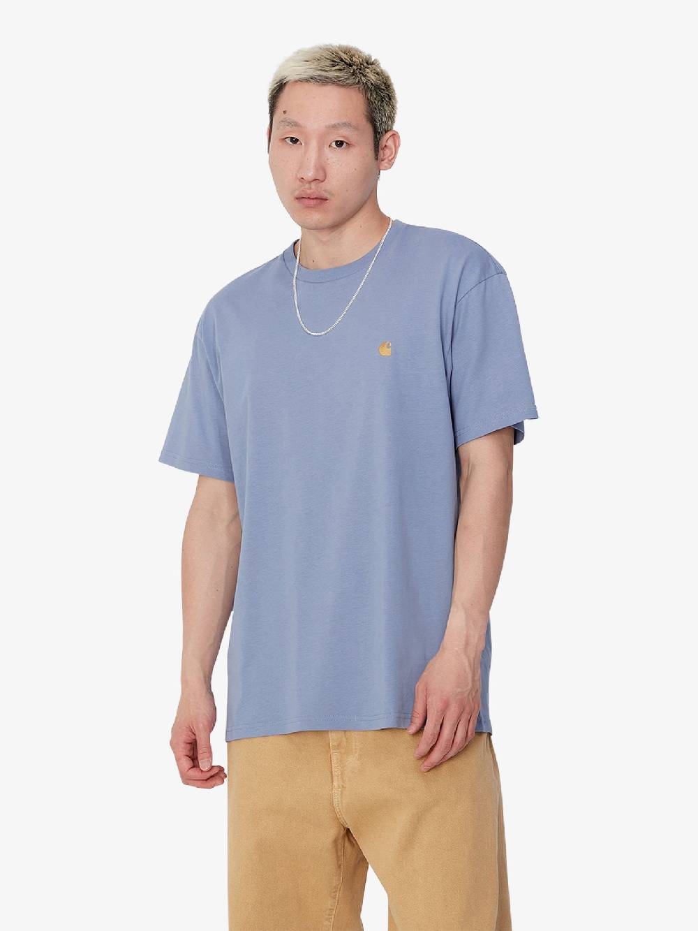 CARHARTT WIP T-shirt S/S Chase T-Shirt I026391_ Uomo Cotone Blu