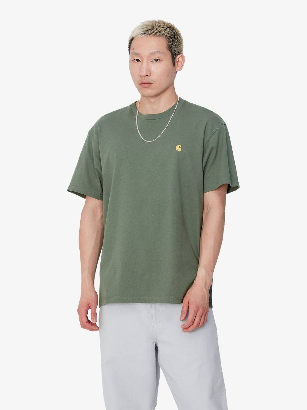 CARHARTT WIP T-shirt S/S Chase T-Shirt I026391_ Uomo Cotone Verde