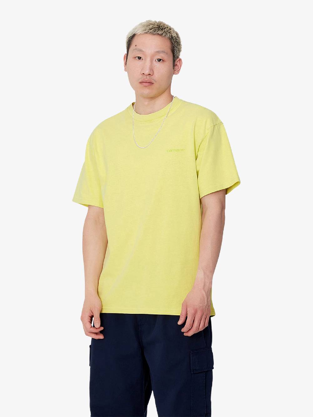 CARHARTT WIP T-shirt S/S Duster Script I033622_ Uomo Cotone Giallo