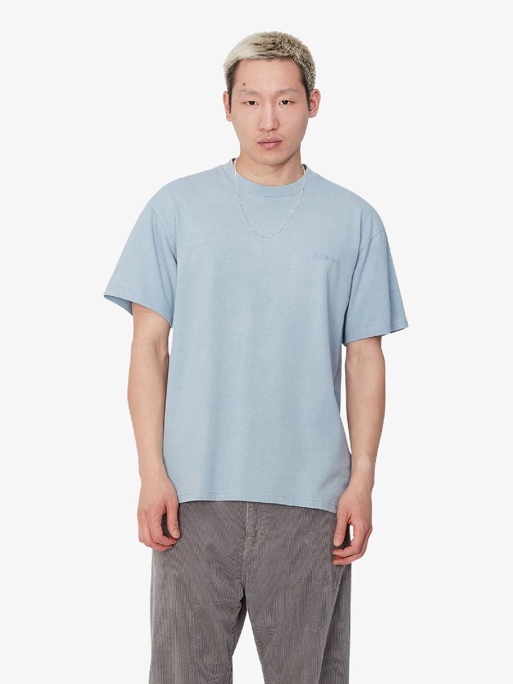 CARHARTT WIP T-shirt S/S Duster Script I033622_ Uomo Cotone Grigio