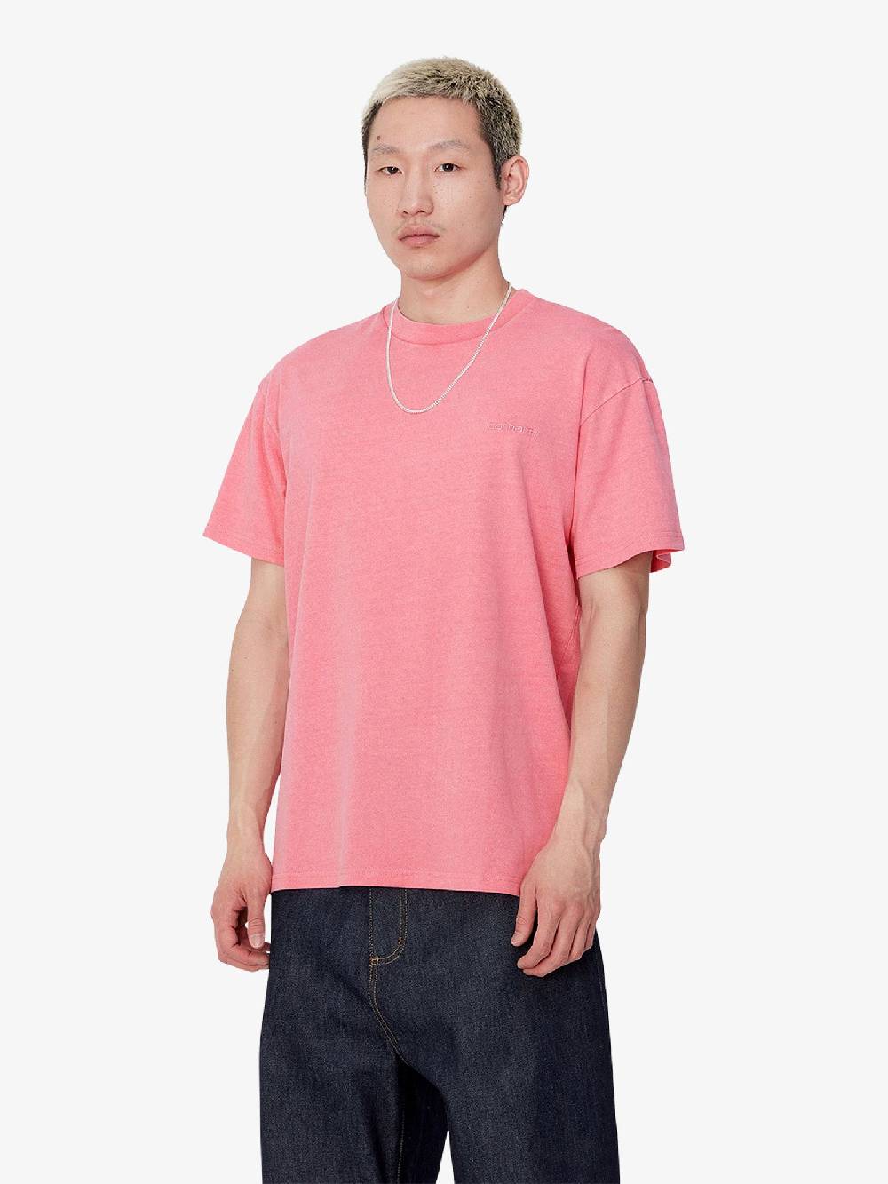 CARHARTT WIP T-shirt S/S Duster Script I033622_ Uomo Cotone Rosa