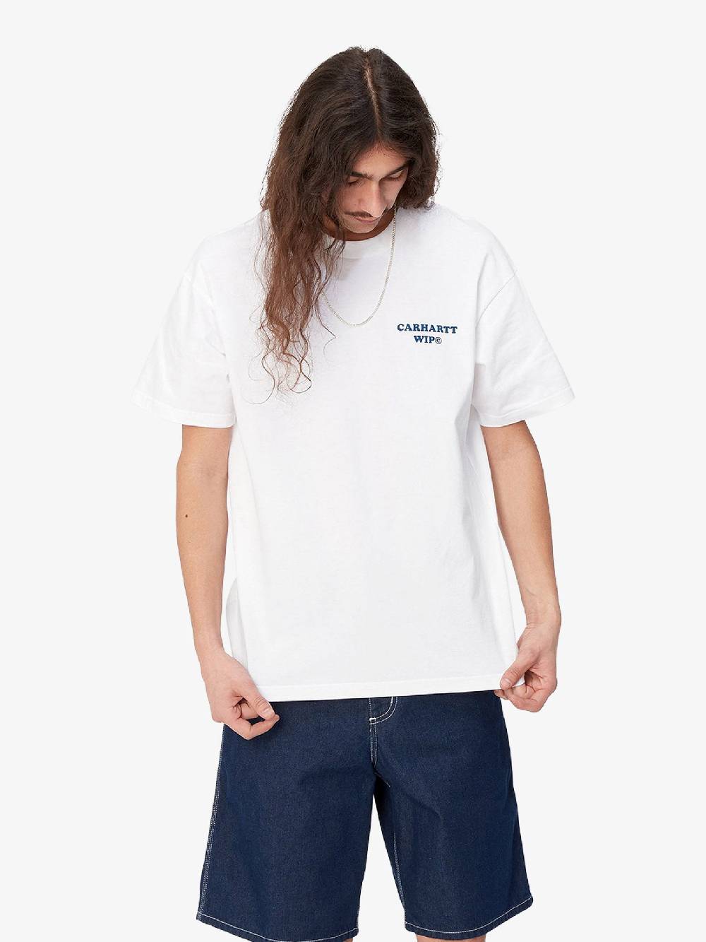 CARHARTT WIP T-shirt S/S Isis Maria Dinner I033127_ Uomo Cotone Bianco