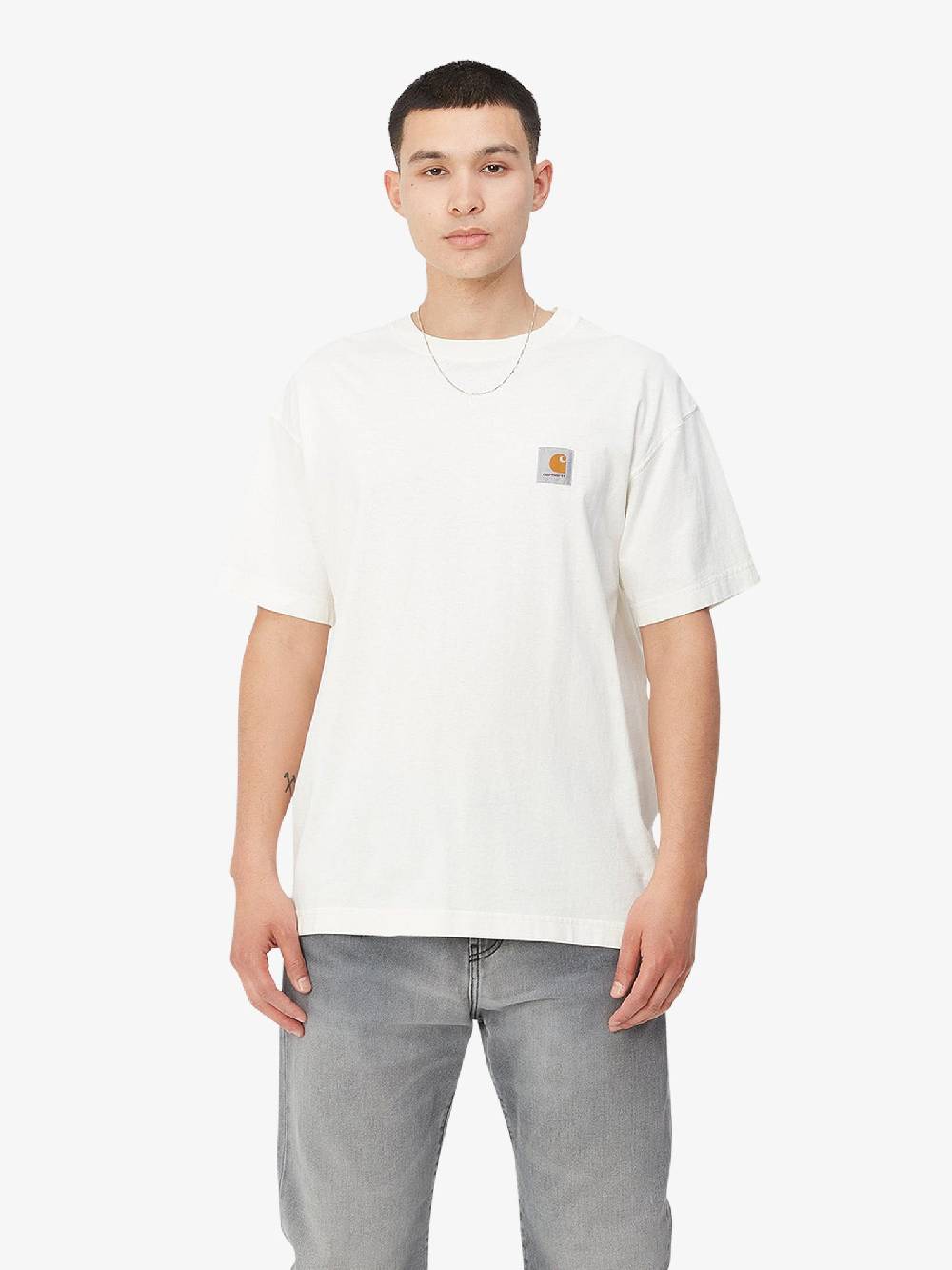 CARHARTT WIP T-shirt S/S Nelson T-Shirt I029949_ Uomo Cotone Bianco