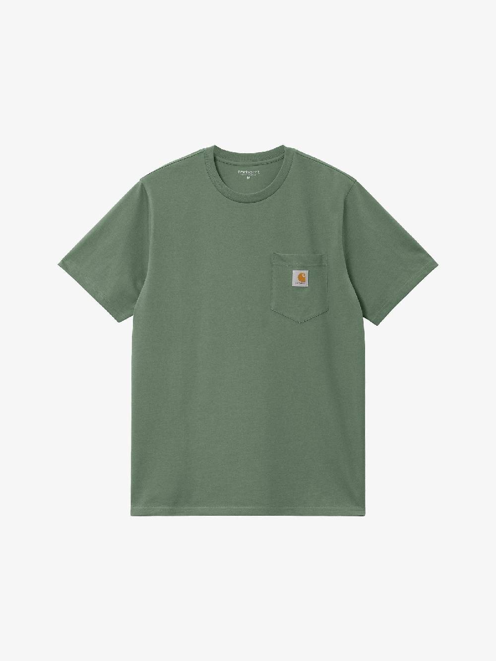 CARHARTT WIP T-shirt S/S Pocket I030434_1YF_XX uomo in cotone verde prato