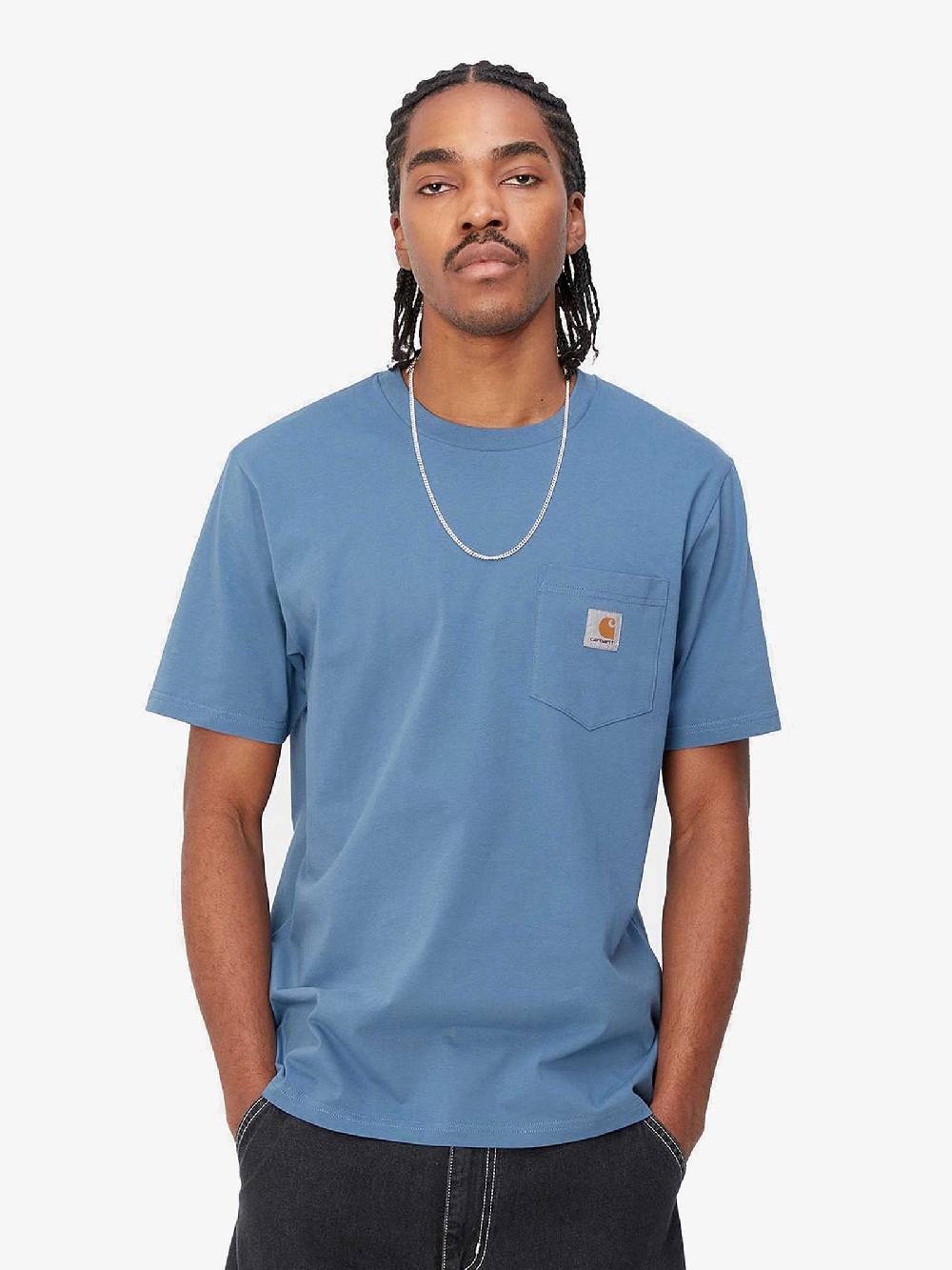 CARHARTT WIP T-shirt S/S Pocket I030434_1YI_XX Uomo Cotone Blu