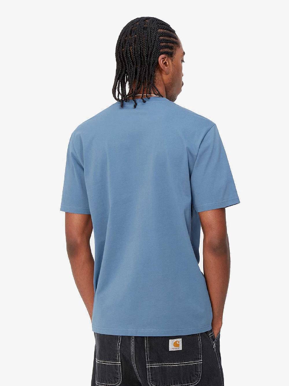 CARHARTT WIP T-shirt S/S Pocket I030434_1YI_XX Uomo Cotone Blu