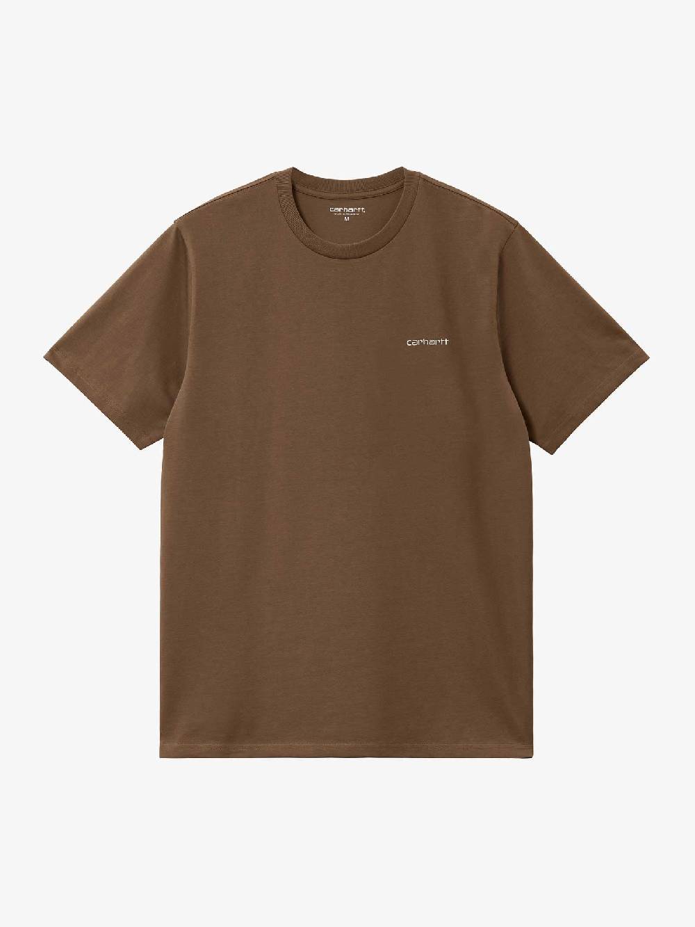 CARHARTT WIP T-shirt S/S Script Embroidery I030435_22U_XX uomo cotone marrone