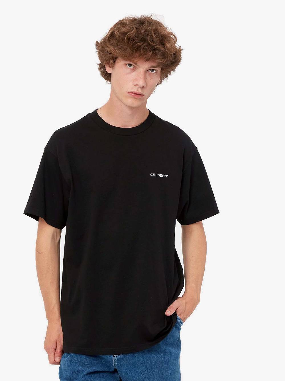 CARHARTT WIP T-Shirt S/S Script Embroidery Uomo Nera