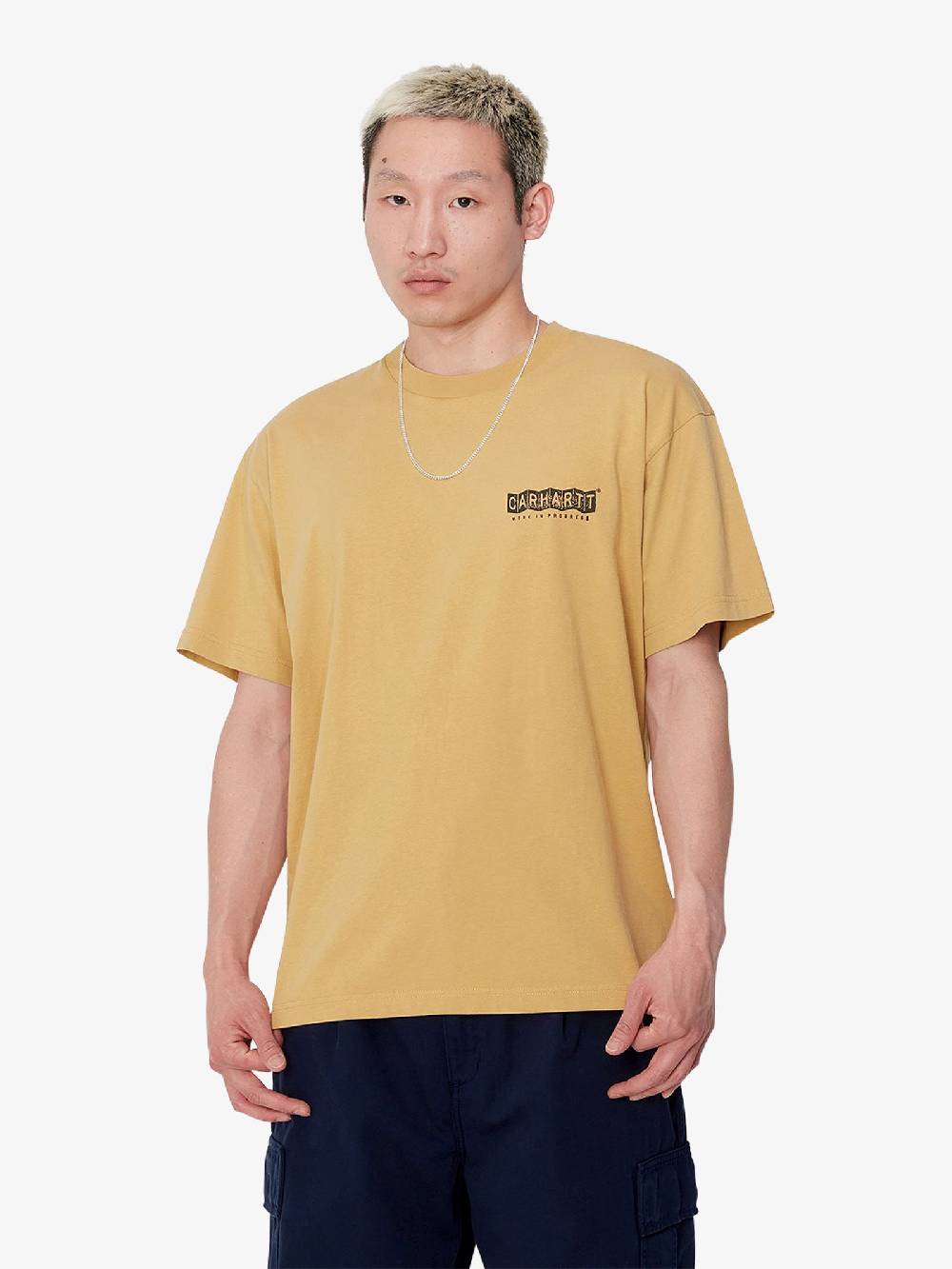 CARHARTT WIP T-shirt S/S Stamp I033670_ Uomo Cotone Beige