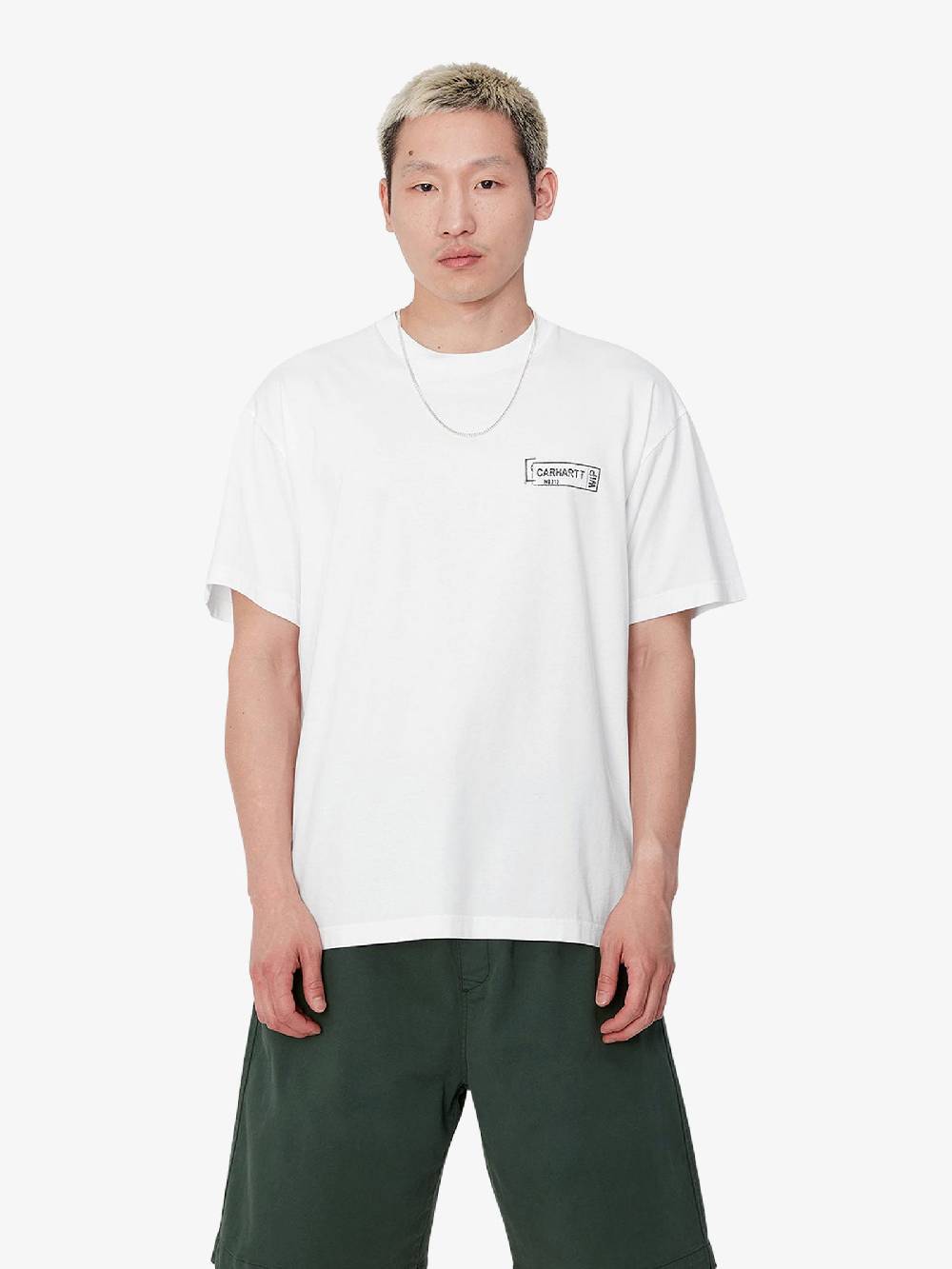 CARHARTT WIP T-shirt S/S Stamp I033670_ Uomo Cotone Bianco