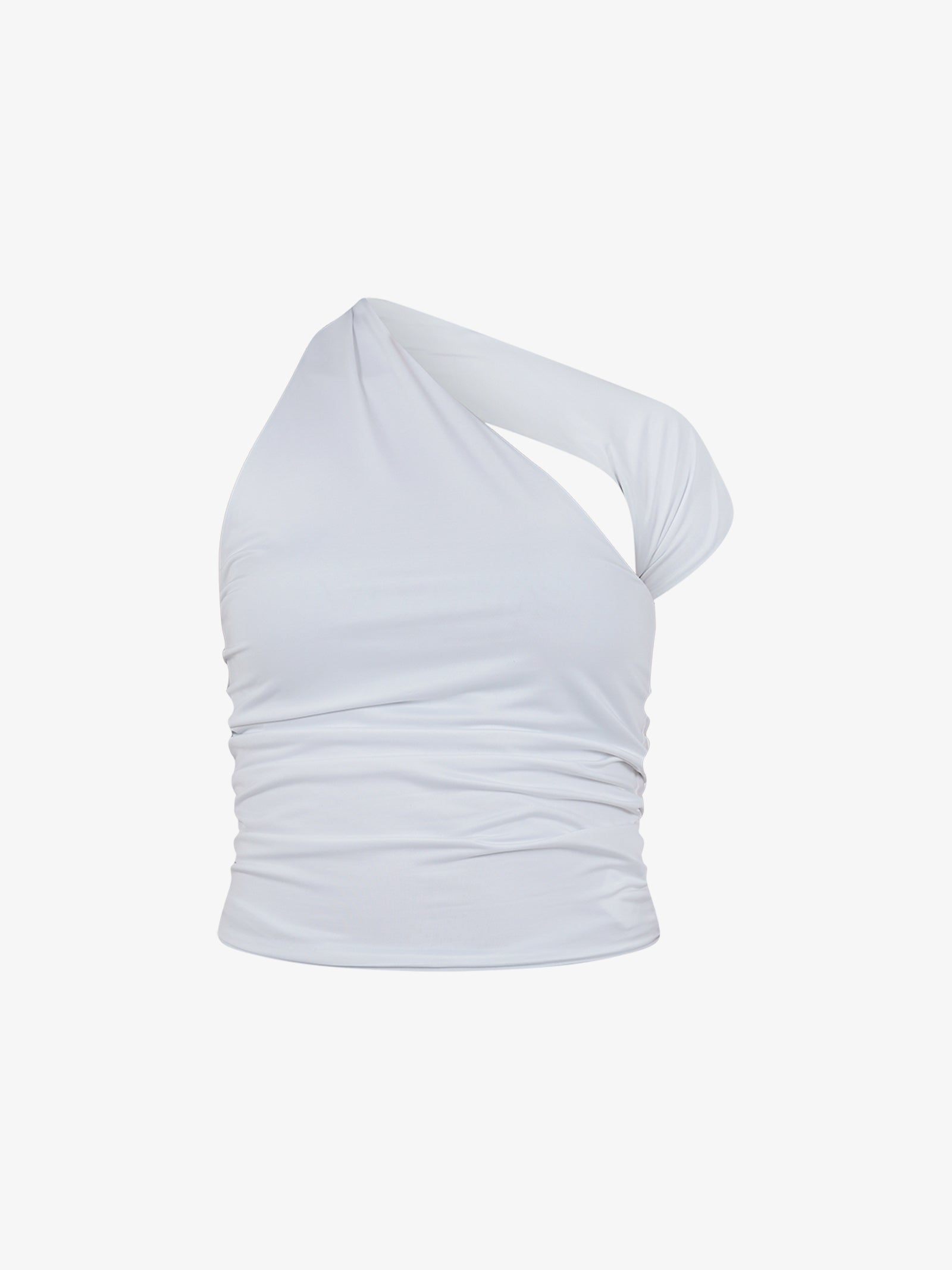 JIJIL T-shirt Top Monospalla Asimmetrico TS217 Donna Bianco